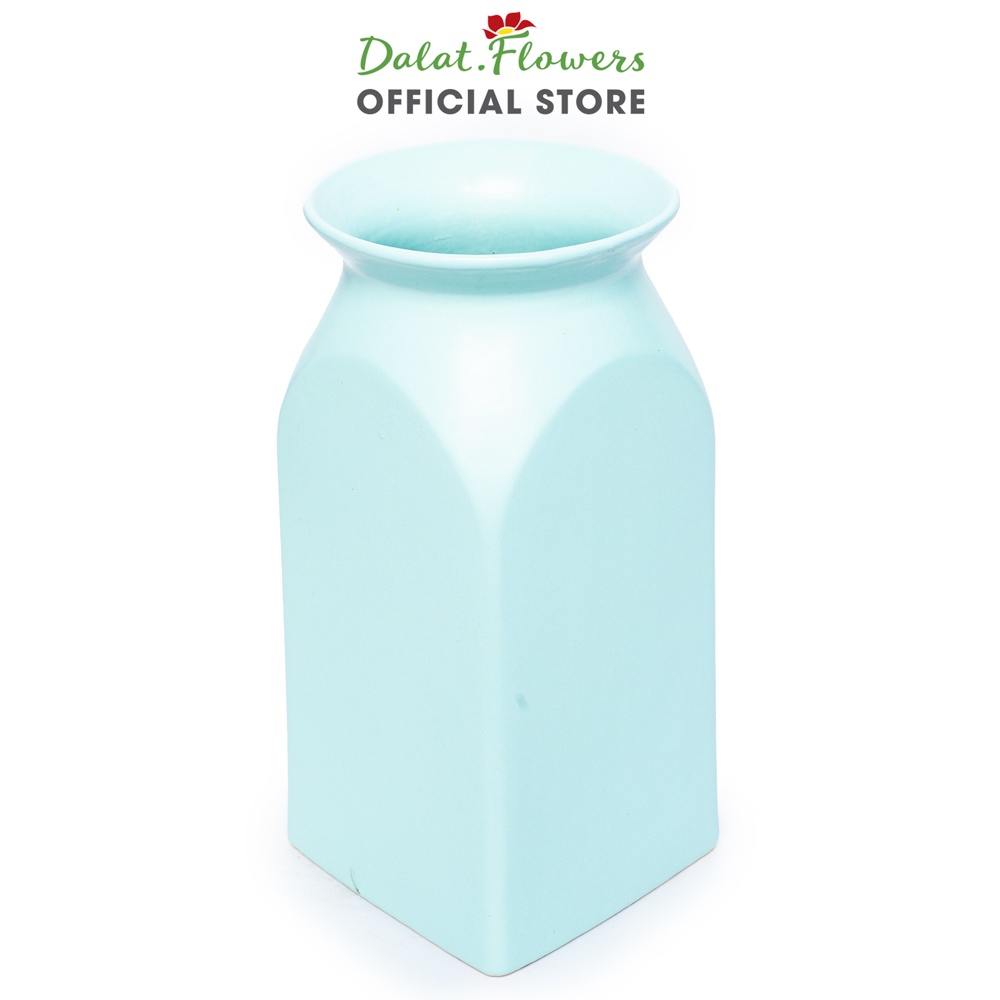 Bình gốm vuông đáy Dalat.flowers - Bình cắm hoa trang trí nhà cửa, văn phòng