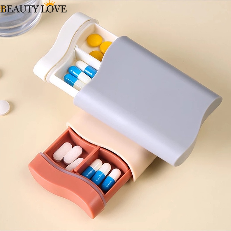 Hộp Đựng Thuốc Mini Chống Ẩm / Bụi Bẩn Nhiều Màu Sắc Có Nắp Đậy Tiện Dụng Thời Trang