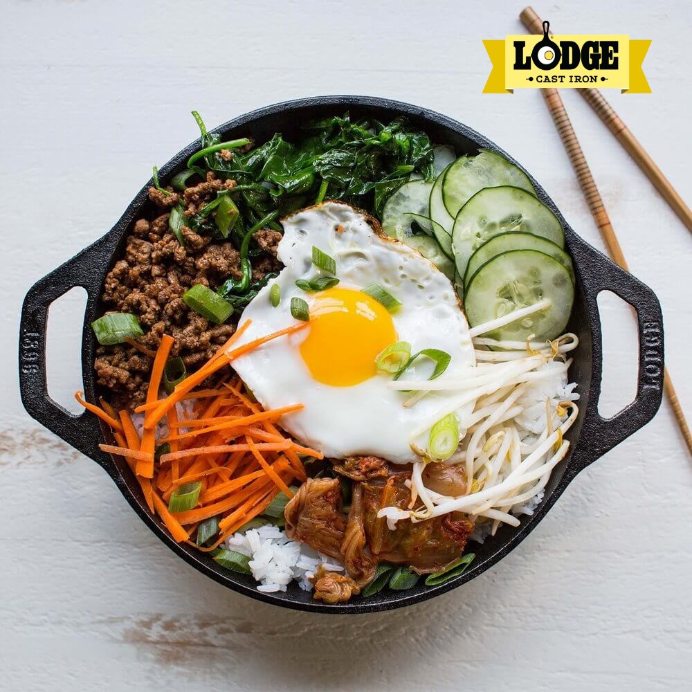 [Chính hãng LOGDE - MỸ] Chảo gang xào cỡ nhỏ Lodge hai tay cầm 16 cm - L6MW. Dùng chiên, xào, áp chảo thực phẩm