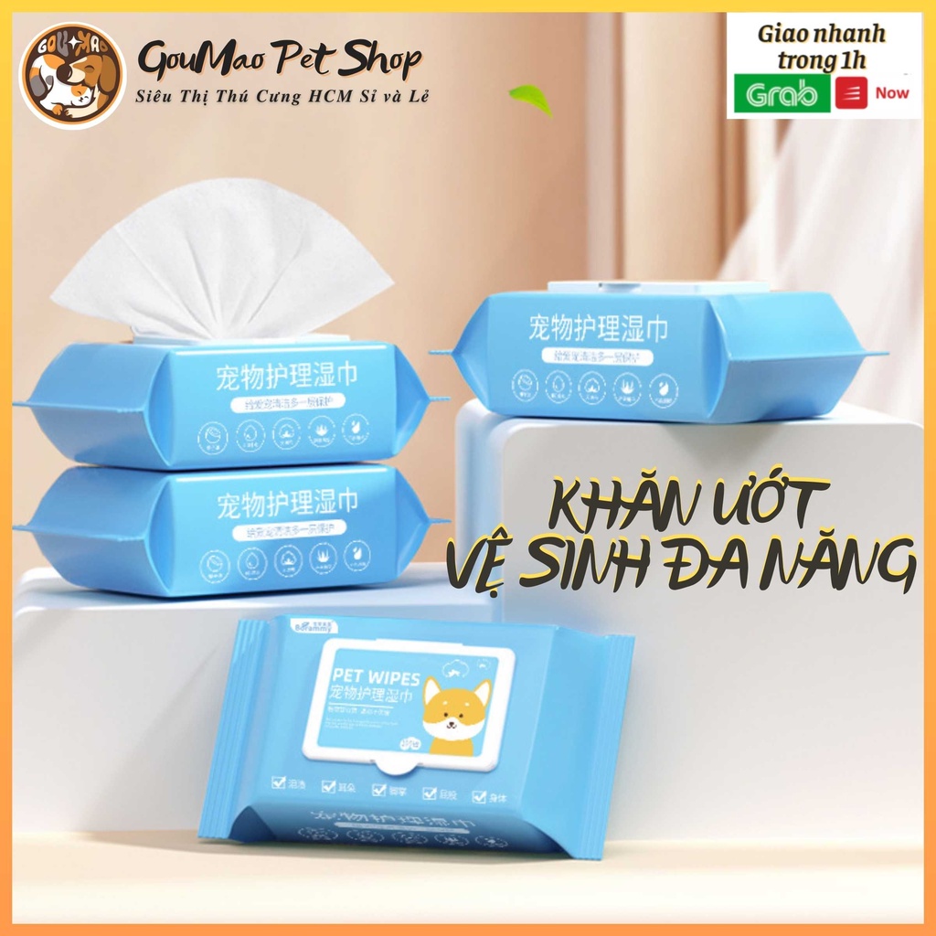 Khăn ướt / Khăn lau đa năng borammy dành cho chó mèo - Goumao Pet