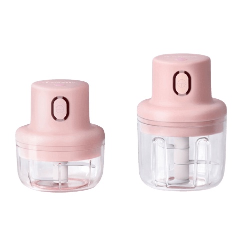 Máy xay mini cầm tay tiện lợi màu hồng lưỡi cắt thép không gỉ