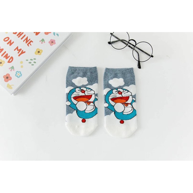 Vớ Tất Cổ Ngắn Doremon Xinh Xắn Loại Thấp Chất Cotton dành cho cả nam và nữ freesize 36-42