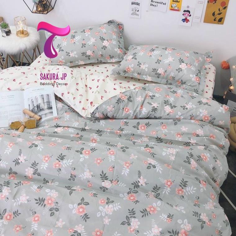 Bộ Chăn Ga Gối Đệm Poly Cotton 4 Món Vintage M2,M4,M6,M8,2M2 -Chăn Ga Gối Cotton Poly