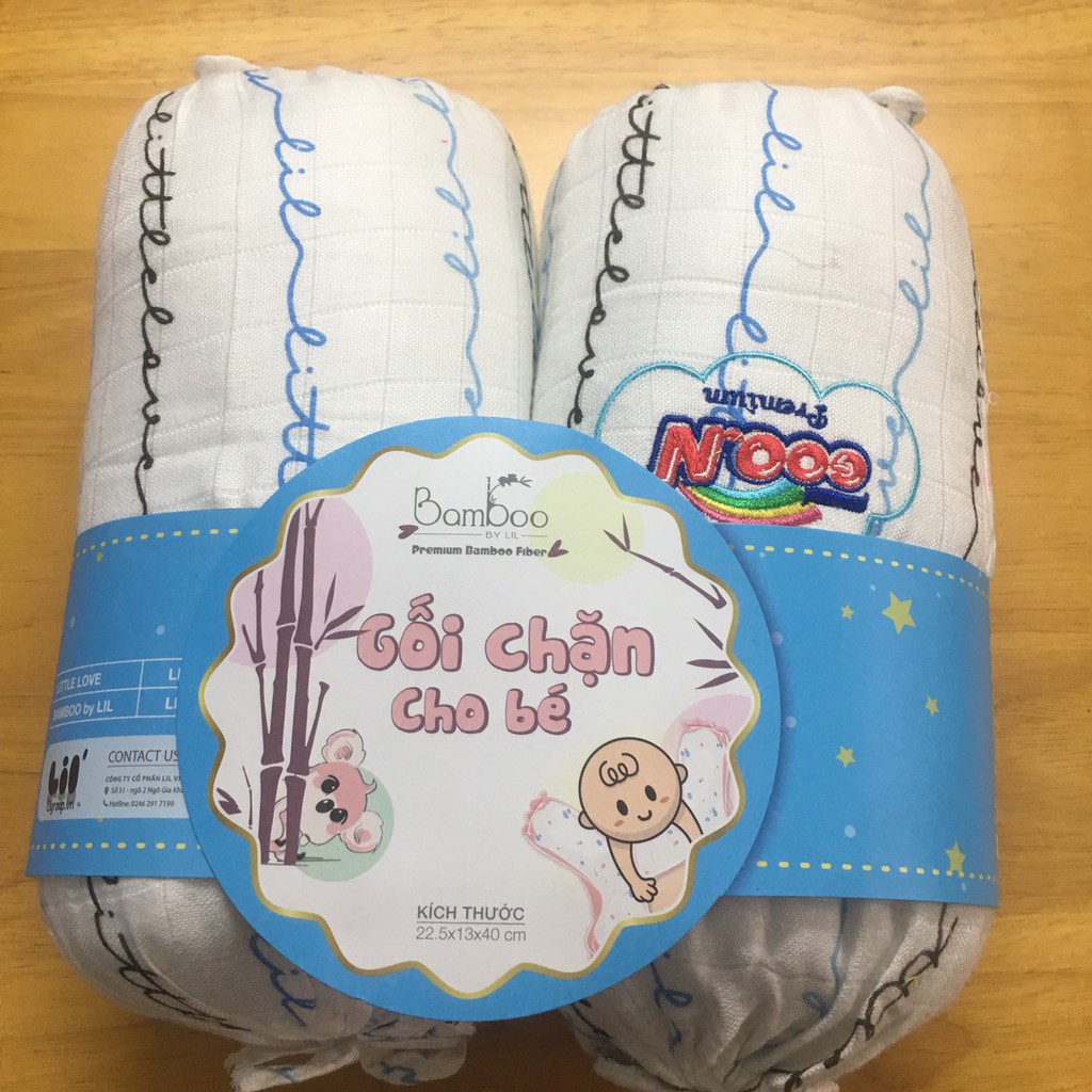 Gối chặn Little Love cho bé vỏ bamboo ( quà khuyến mại Goon)