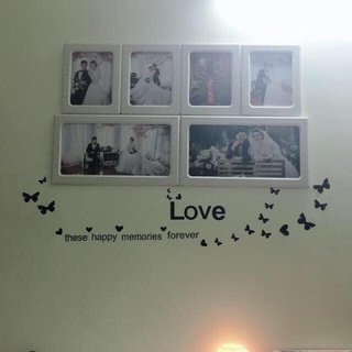Decal dán tường chữ LOVE và bướm