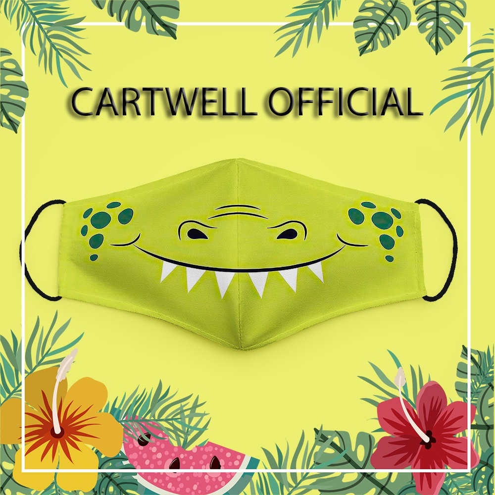 Khẩu trang vui nhộn đáng yêu hoạt hình trẻ em cho bé thú cưng Hình Vẽ DRAWN CARTWELL chất liệu vải mềm kháng khuẩn dày 2