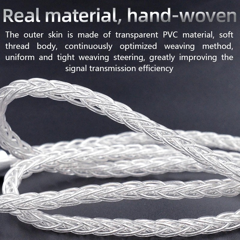 Dây Cáp Tai Nghe kz zsn pro zsx as12 as16 asx Zrx Dx6 zs10 pro cca ca16 csn 8 Lõi Mạ Bạc