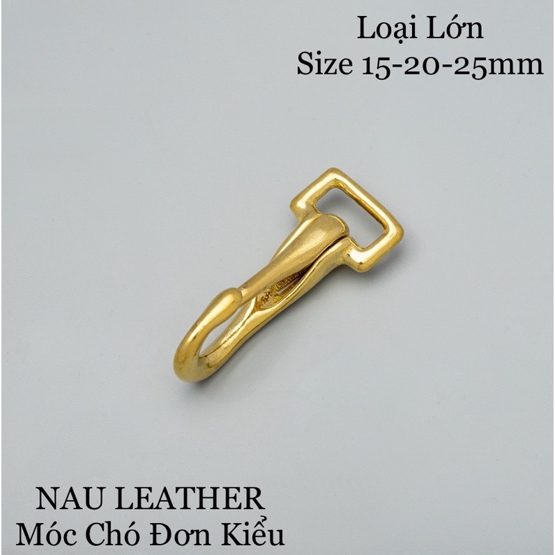 Móc chó đồng thau/ Móc dây đeo túi xách da thủ công