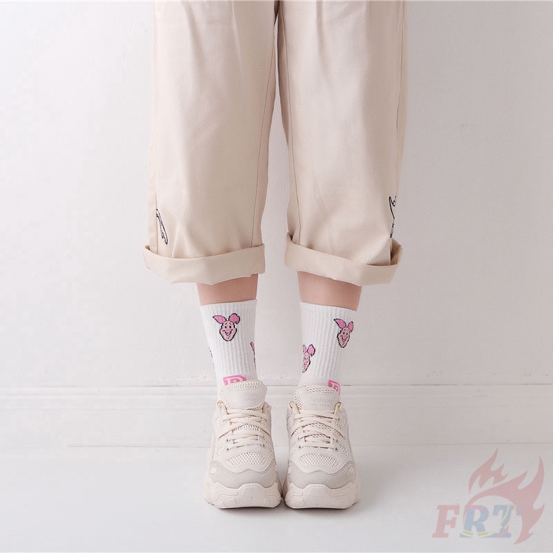 ❣️1 Cặp Vớ cotton Dài Đến Đầu Gối In Hình mickey / minnie / don / piglet / winnie / james / mike Hoạt Hình disney❣️Vớ Bông Hoạt Hình Vớ unisex