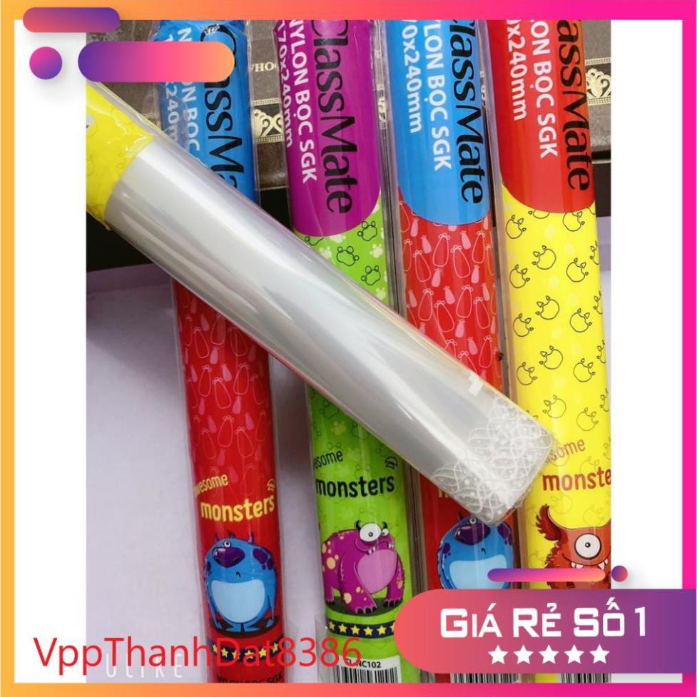 (Sale)  Set 10 Bọc sách SGK các cấp nylon bọc vở cấp 1 Classmate