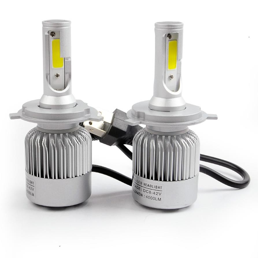 2 Đèn Pha Led Cob C6 H4 36w - 3800lm Hi Lo Yyy; Cho Xe Hơi