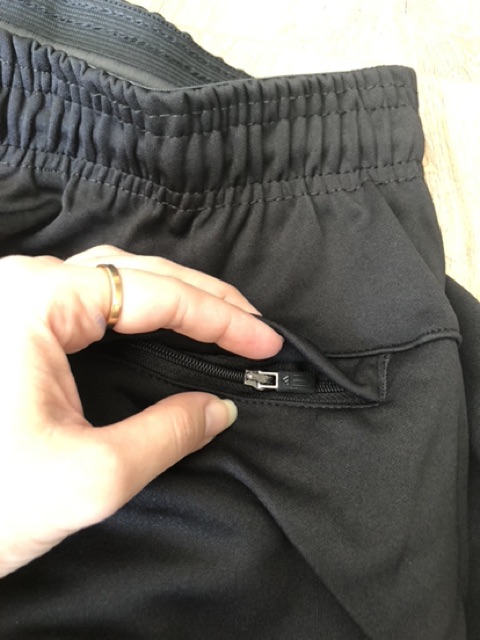 Quần short thể thao thun 3 túi khoá kéo