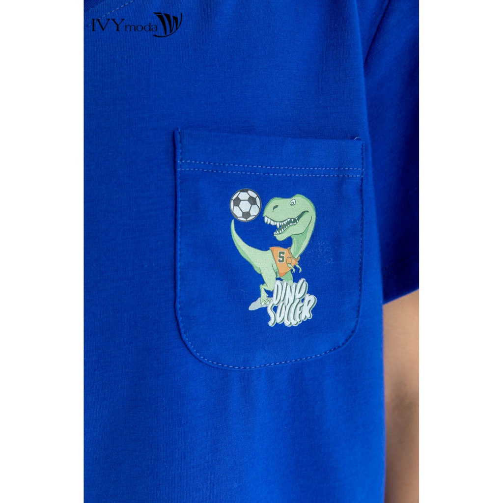 Áo thun bé trai túi khủng long IVY moda MS 57K1353