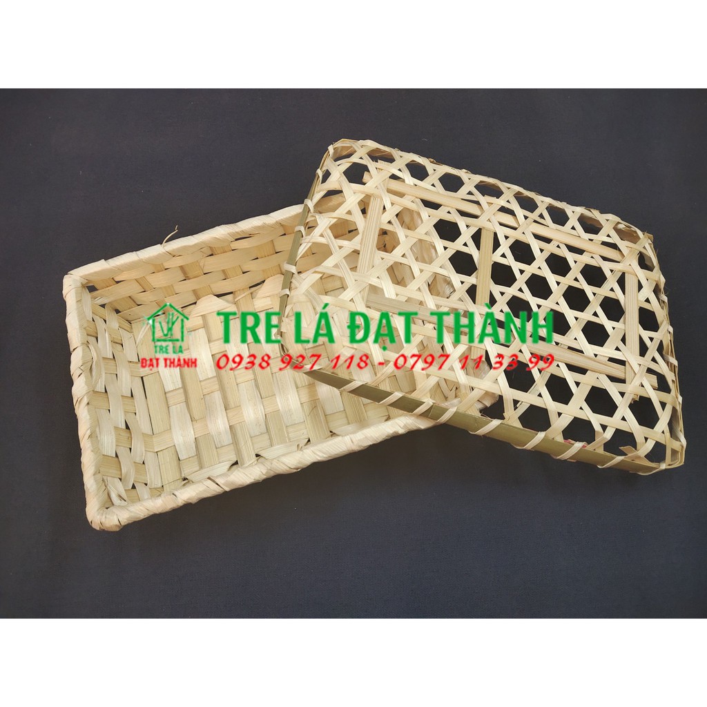 Hộp quà bằng tre, hộp gói quà bằng tre đan lưới mắt cáoO 17 X 24 X H7