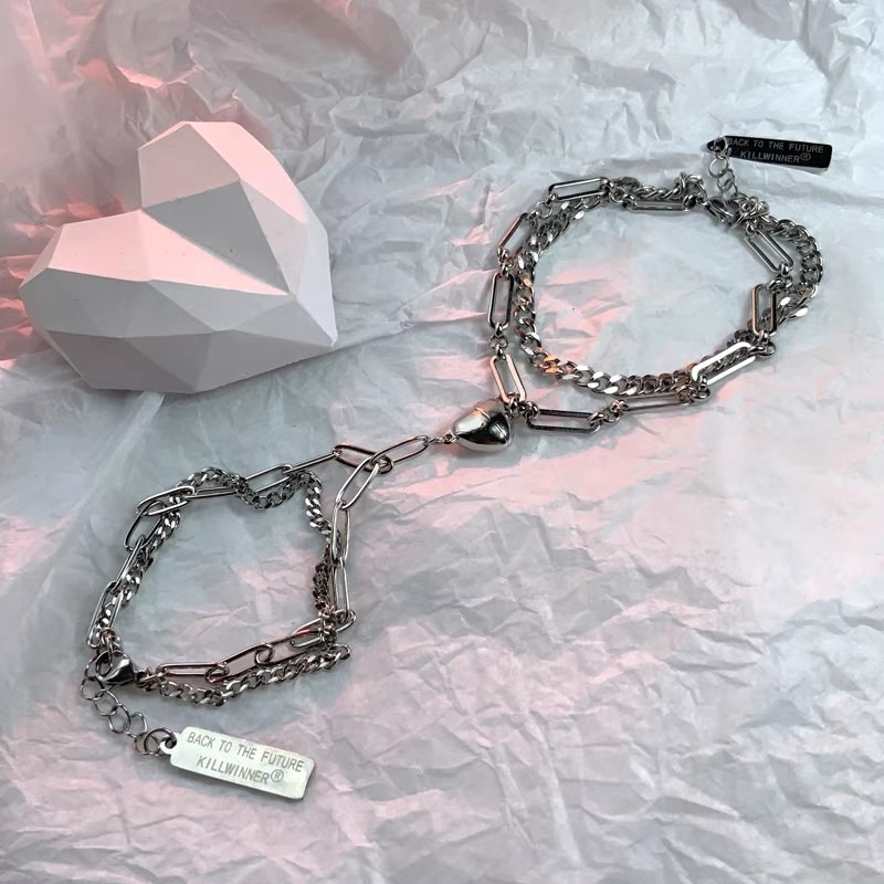 Vòng/Lắc tay đôi nam nữ tim