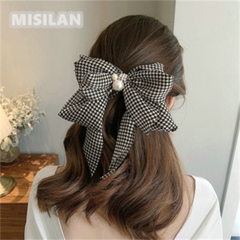 【Trên 9999 nhận được 5 quà tặng】Set 59 Tặng 5 Kẹp Tóc Hình Nơ Họa Tiết Kẻ Sọc Đen Phong Cách Hàn Quốc Thời Trang Cho Nữ