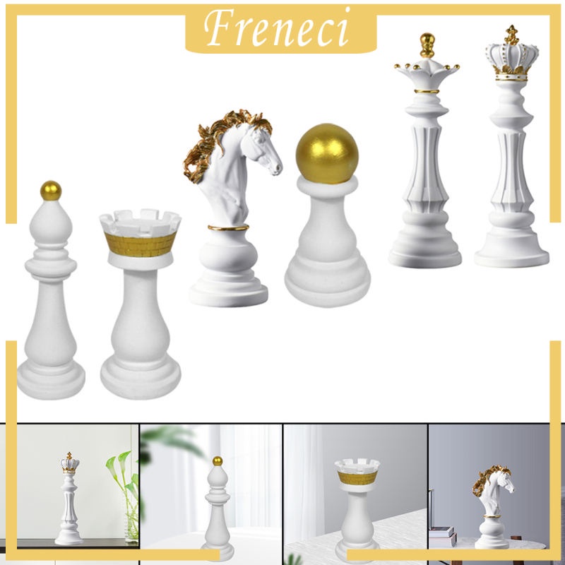 Bức tượng hình cờ vua bằng nhựa resin thủ công trang trí nhà cửa/văn phòng độc đáo