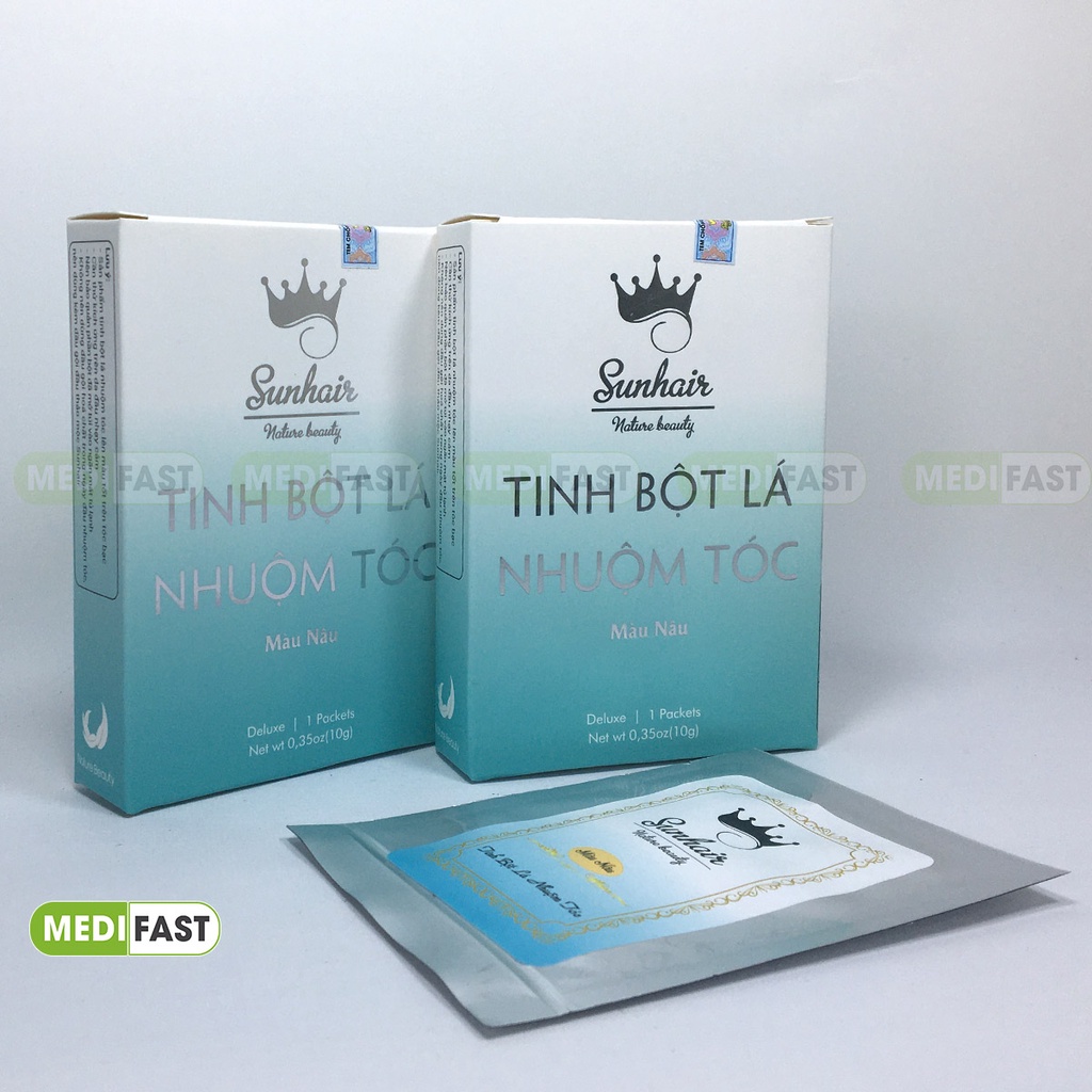 Thuốc nhuộm tóc Sunhair - Chiết xuất thảo dược - Hai màu đen, nâu - An toàn cho da đầu