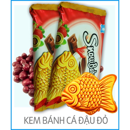 Hộp 4 cây kem bánh cá Hùng Linh 150gr - Kem thương hiệu của người Việt