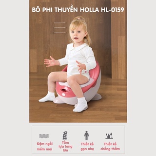 Bô đi vệ sinh cho bé phi thuyền Holla, dễ vệ sinh, có tựa lưng ngồi êm mông