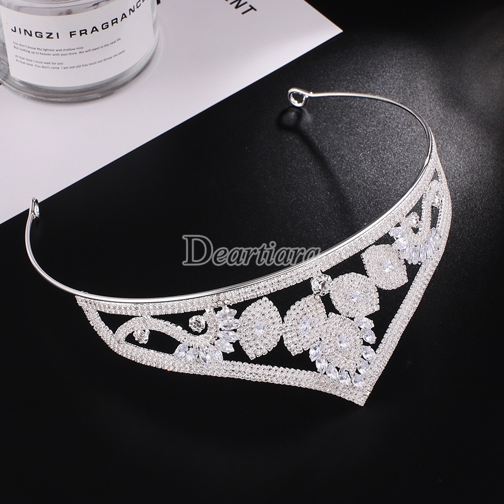Vương Miện Cô Dâu Đính Đá Zircon Lấp Lánh Mới