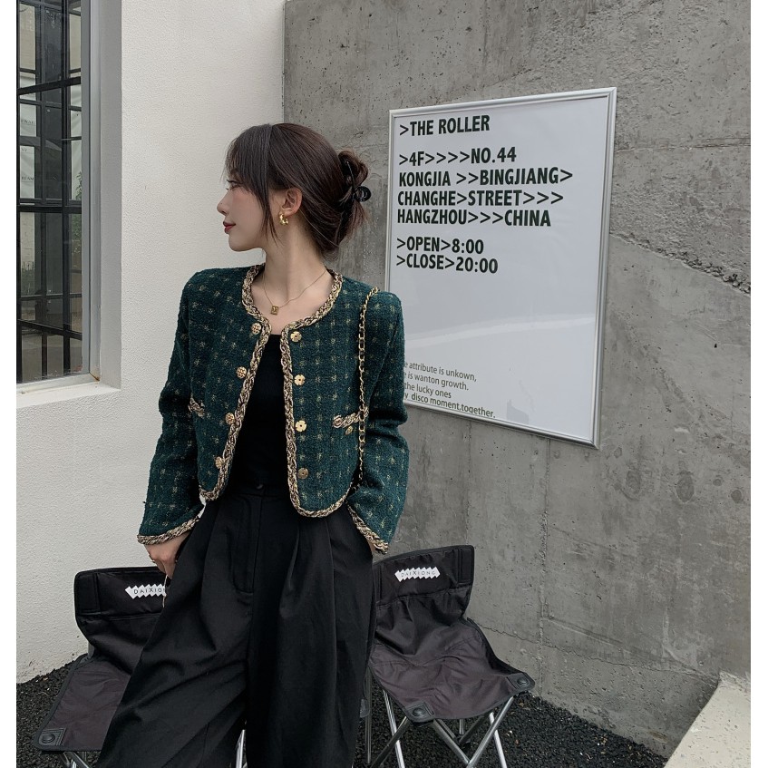 Áo khoác dạ Hàn Quốc áo dạ khoác tiểu thư sang chảnh AD7