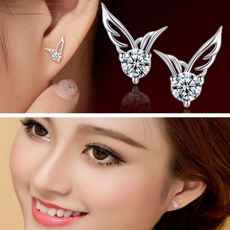 Khuyên Tai 925 Mạ Bạc Chống Dị Ứng Nhiều Mẫu Mã Style Hàn Quốc Bông Tai Thời Trang
