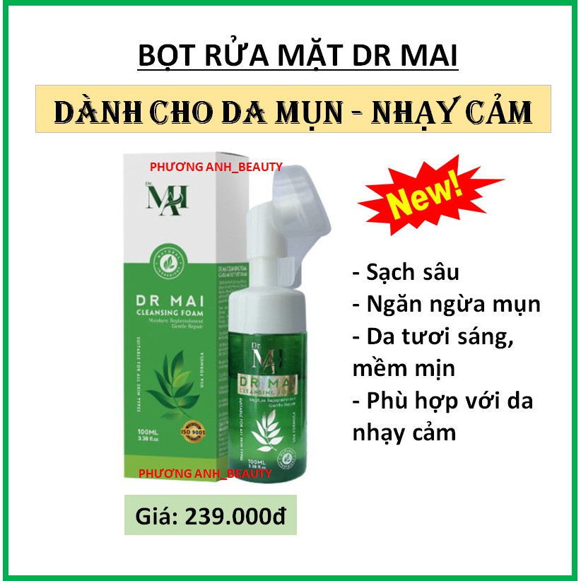 Sữa rửa mặt, sữa rửa mặt Dr Mai dành cho da dầu và da nhạy cảm, sạch sâu dịu nhẹ