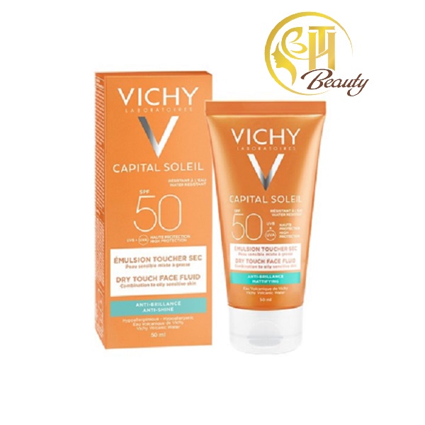 Kem chống nắng không nhờn rít SPF 50 UVA +UVB Vichy Capital Soleil Mattifying Dry Touch Face Fluid 50ml