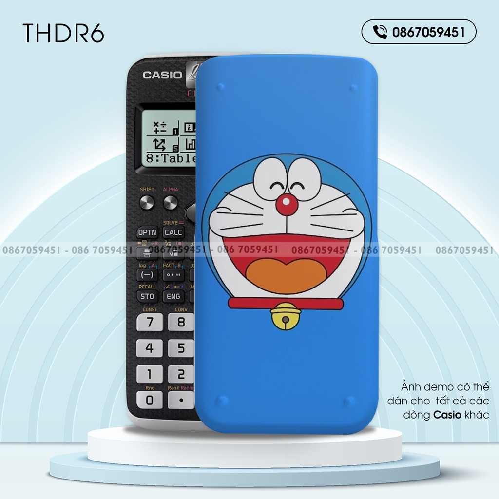 Skin dán máy tính CASIO In Hình DoraemonBộ 2  thdrb2
