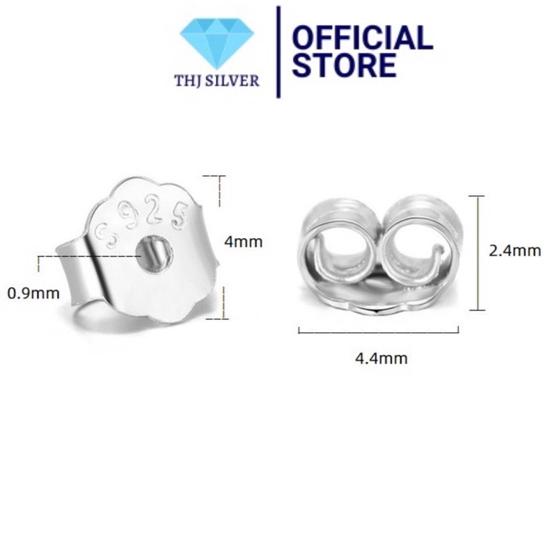 Chốt bông tai bạc ta nam , nữ  -THJ SILVER