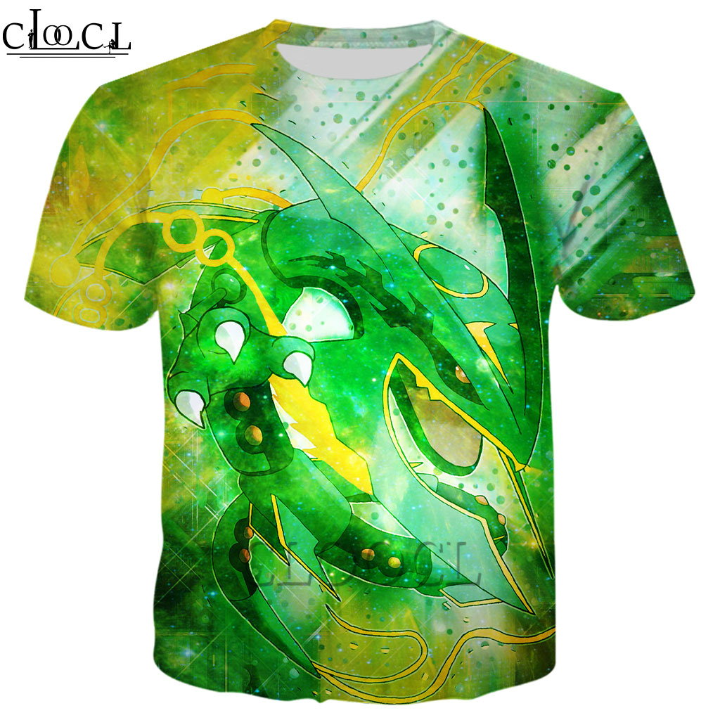 Áo thun nam cổ tròn in hình 3D Anime Pokémon Rayquaza