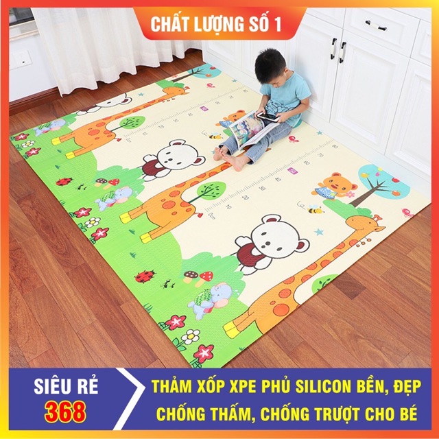 Thảm trải sàn xốp XPE 2 mặt phủ Silicone Hàn Quốc mẫu đẹp chống thấm tuyệt đối,chống ngã,cho bé tập bò,ko có túi 1m5x1m8 | BigBuy360 - bigbuy360.vn