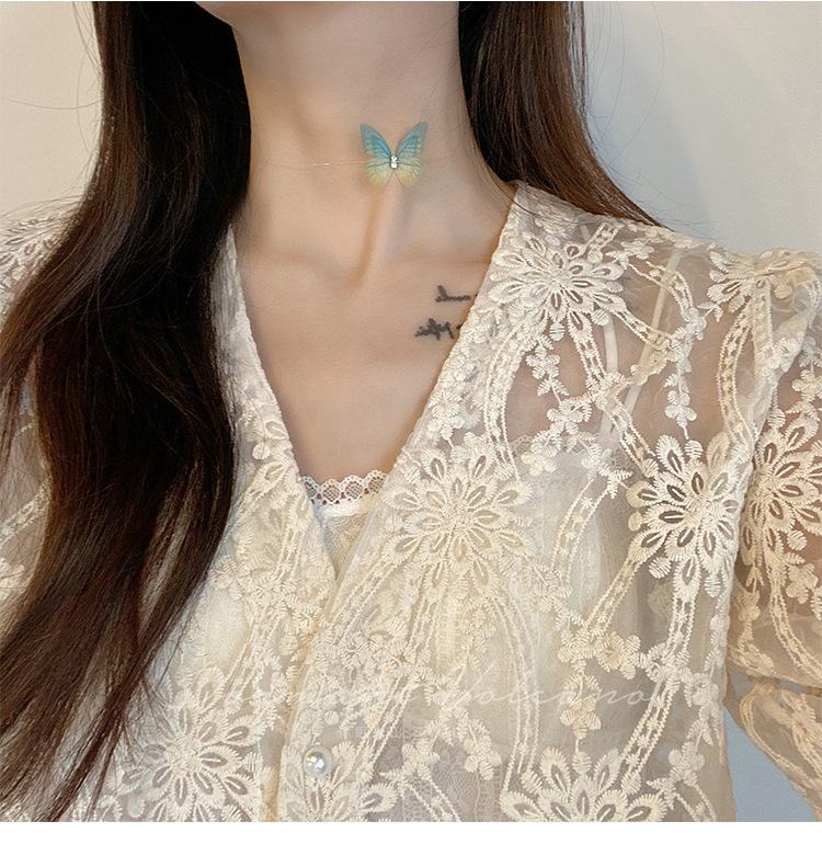 Vòng Cổ Choker Ren Mặt Bướm Xinh Xắn Dành Cho Nữ