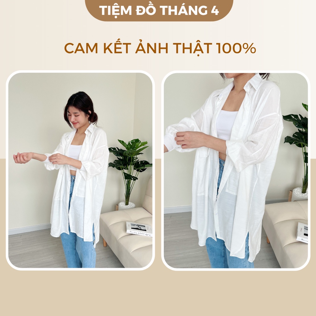 Áo Sơ Mi Nữ Form Rộng Chất Vải Lụa Tơ TIỆM ĐỒ THÁNG 4 LONG SHIRT