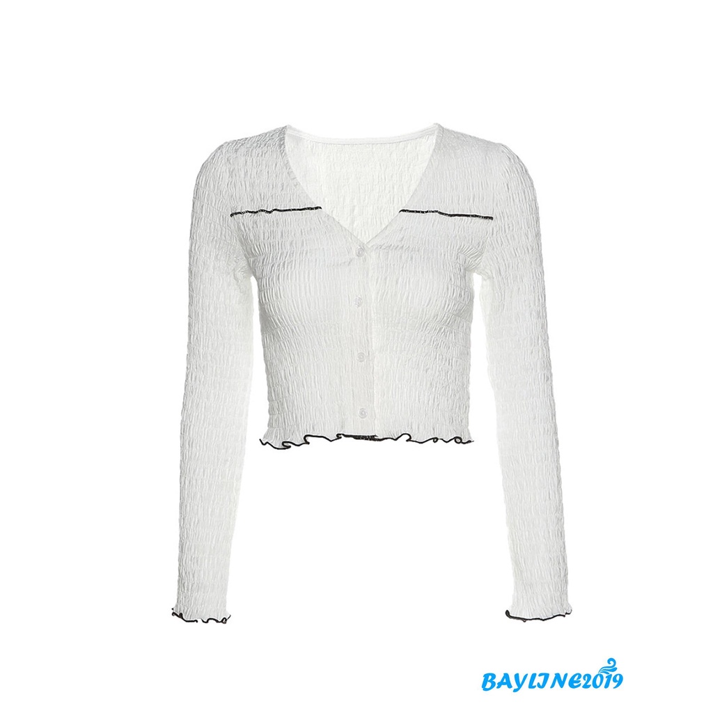 Áo Nữ Tay Dài Màu Trơn Thời Trang Quyến Rũ