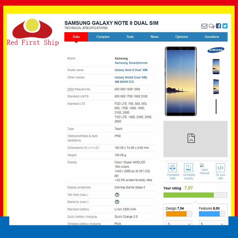 Màn Hình Cảm Ứng Cho Samsung Galaxy Note 8 Touch N9500 N950fd N950u Note 8