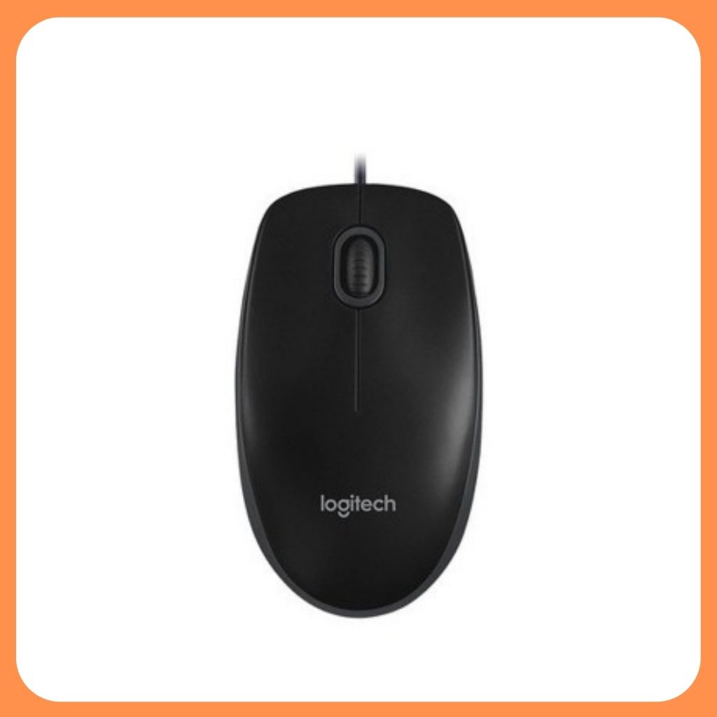 Chuột có dây Logitech B100 - Dây dài 1m8, thiết kế ôm tay, thuận cả 2 tay