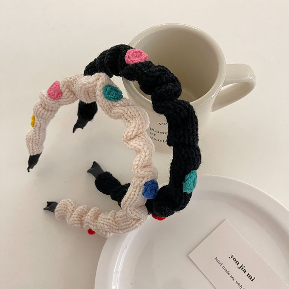 Băng đô vải len dệt kim màu kẹo đơn giản phong cách Hàn Quốc dễ thương cho nữ