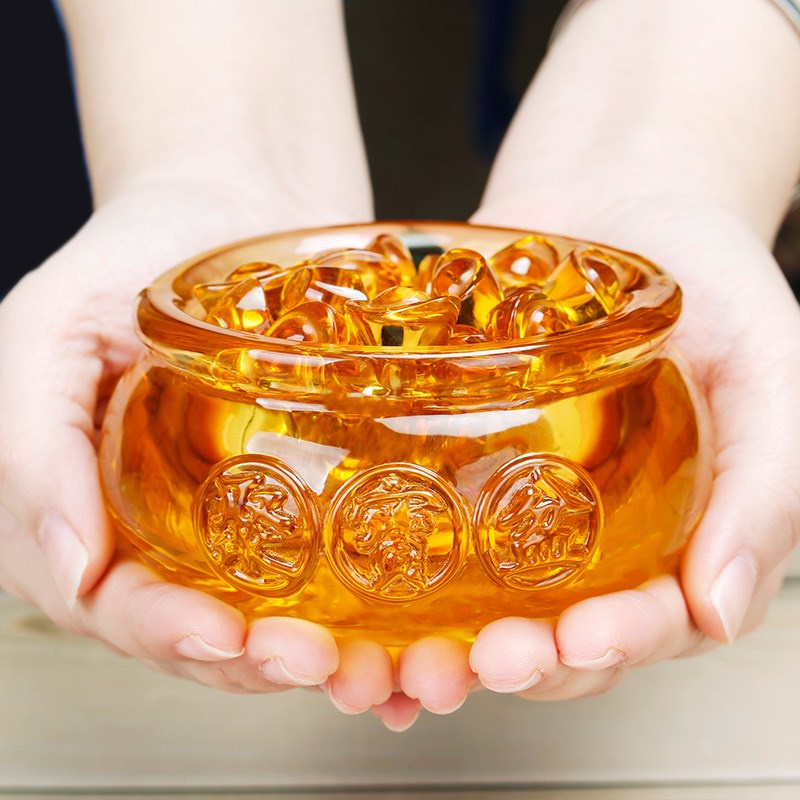Thỏi Vàng Thủy Tinh NHÍ 1,2 cm Kim Nguyên Bảo - Đặt Bàn Thờ Thần Tài - Phong Thủy Thần Tài May Mắn