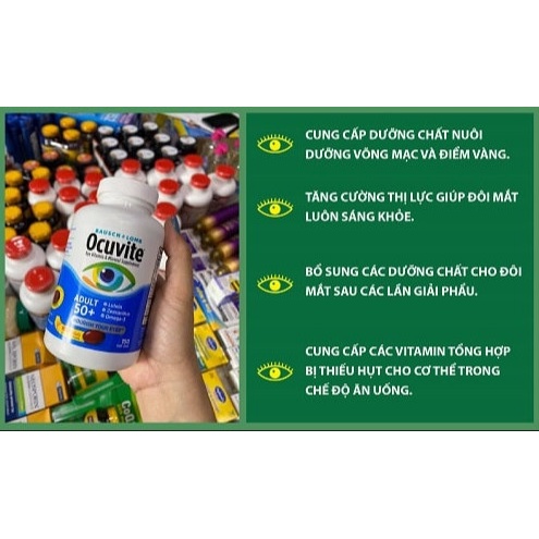 Viên Uống Bổ Mắt Ocuvite Adult 50+ Dành Cho Người Trên 50 Tuổi 150 Viên của Mỹ