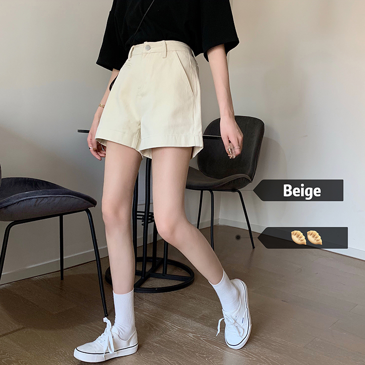Quần short denim lưng cao 42244 đơn giản dễ phối đồ