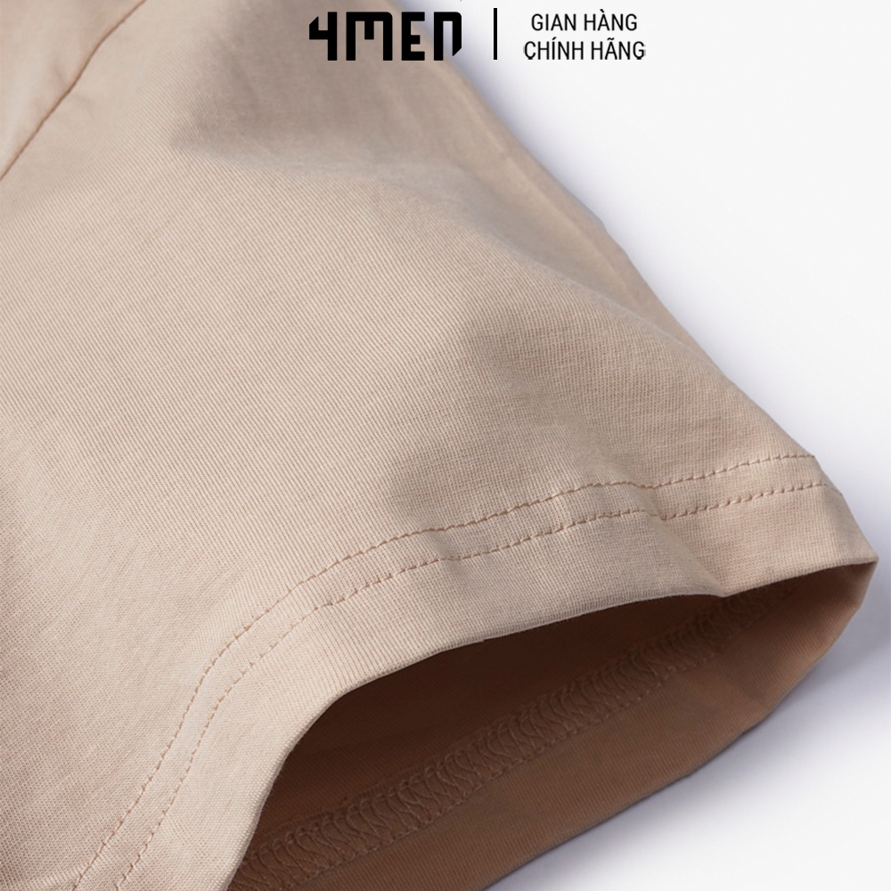 Áo Thun Nam 4MEN AT083 cổ tròn, tay ngắn basic In hình gấu, dáng suông thoải mái, vải cotton thoáng mát, thấm mồ hôi