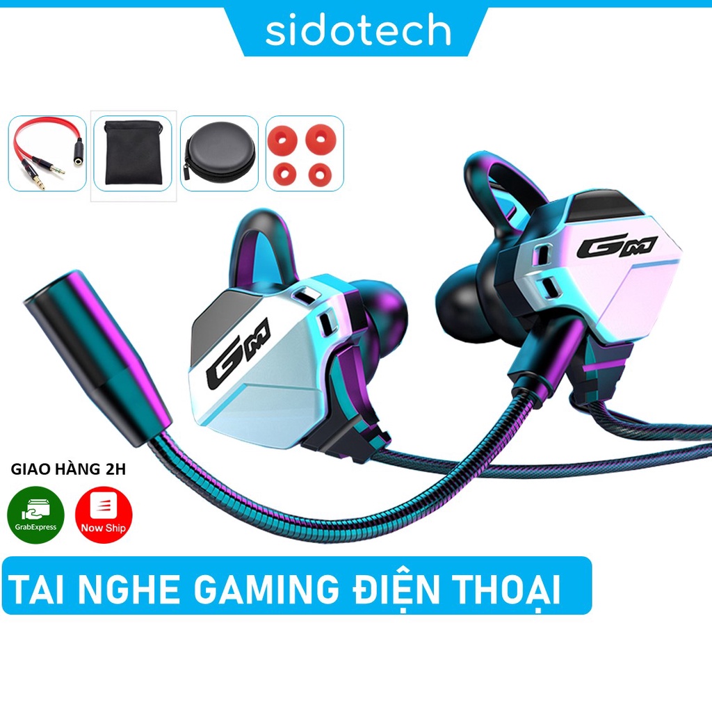 Tai nghe gaming có mic cho điện thoại SIDOTECH G11 chuyên chơi game PUBG mobile FF ROS Tốc chiến mic rời 360 thumbnail