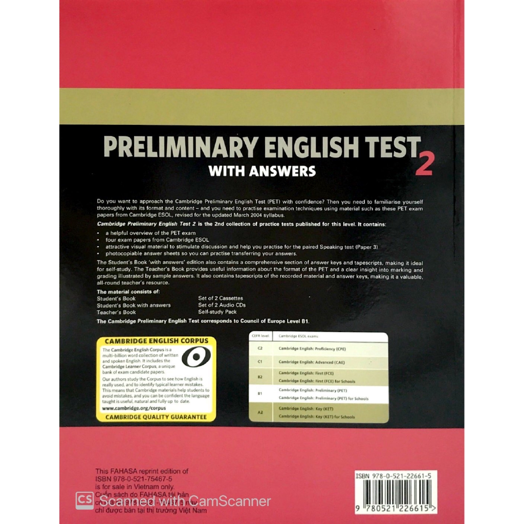 Sách - Cambridge Preliminary English Test 2 Student's Book with Answers FAHASA Reprint Edition