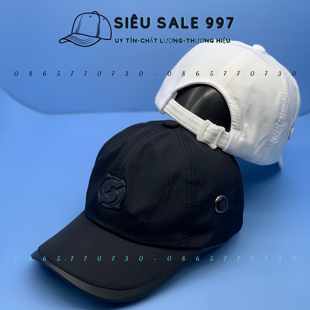 Combo 1 Cặp 2 cái Nón Dù Logo Tròn S, Mũ Nón Thời Trang Nam Và Nữ Logo Da Vải Dù