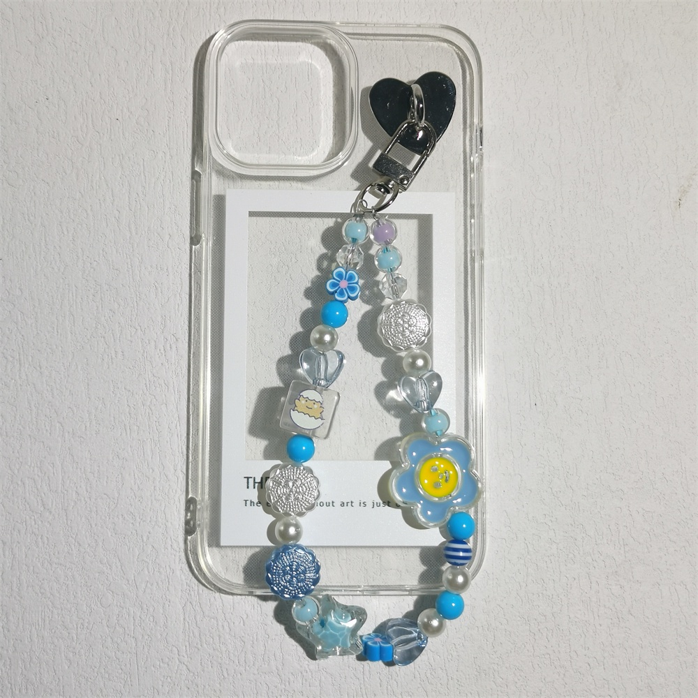 Ốp Điện Thoại Trong Suốt Có Móc Khóa Màu Xanh Dương Cho Iphone 14 6 6S 13 7 + 8 Plus SE 2020 XS XR 11 12 Mini PRO MAX