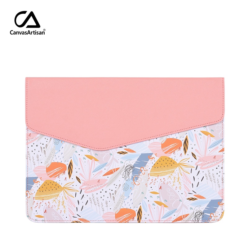 CanvasArtisan Creative Color Block Abstract Graffiti Laptop Envelope Bag Waterproof Leather Cover for Tablet Slim Sleeve Hard Case for Air Pro Acer Dell 12 13 14 15 inch