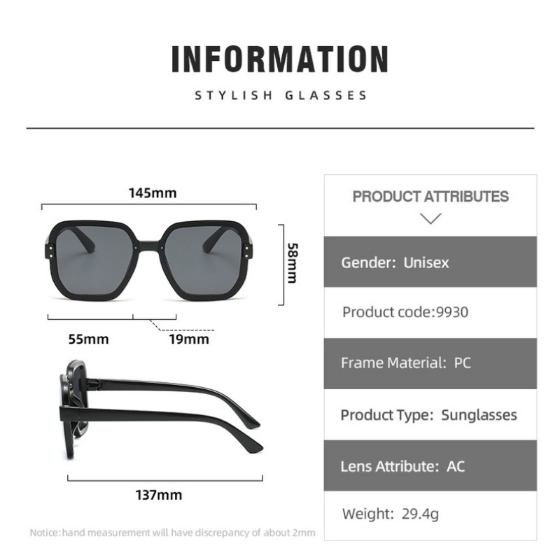 (HENGHA) Kính Râm Không Gọng Dáng Vuông Màu Gradient Thời Trang Phương Tây Cá Tính