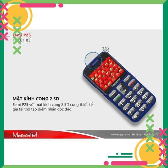 Điện Thoại Người Già Masstel Fami P25, 2 Sim, Loa To, Phím To, Tặng DOCK sạc